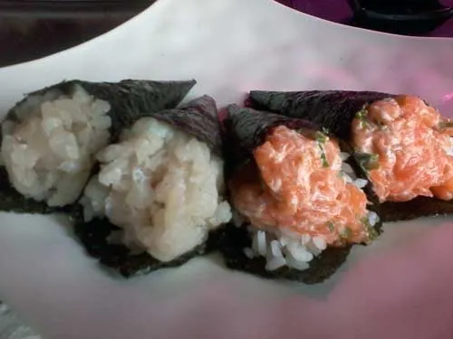 Hakone Restaurante - Temakis: Peixe Branco e Salmão Completo
