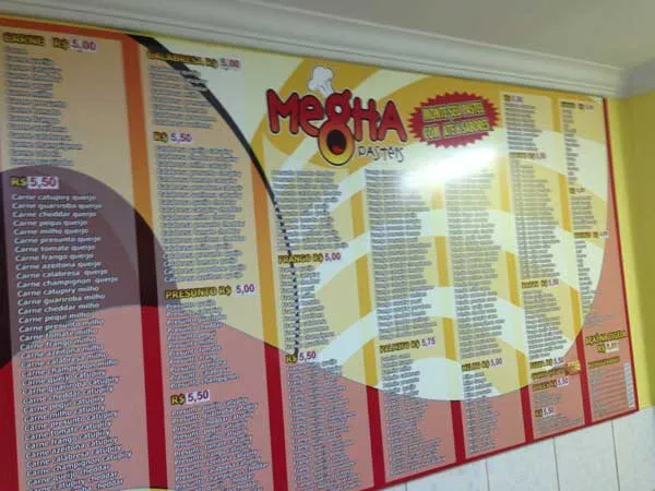 Megha Pastéis - Cardápio