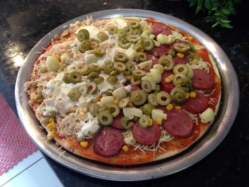 Pizza Fácil - Preparo: Azeitonas