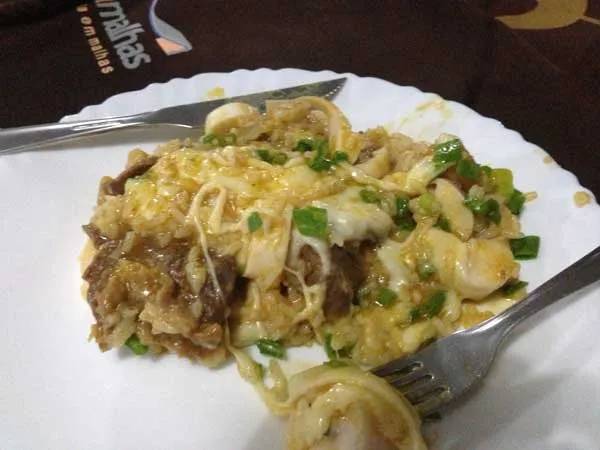 Território da Picanha - Panelinha de Picanha com palmito e mussarela - no prato